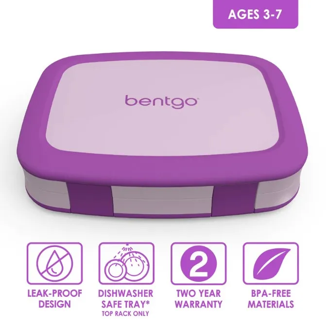 2 x Bentgo Kids Lunch Box Container Storage Purple