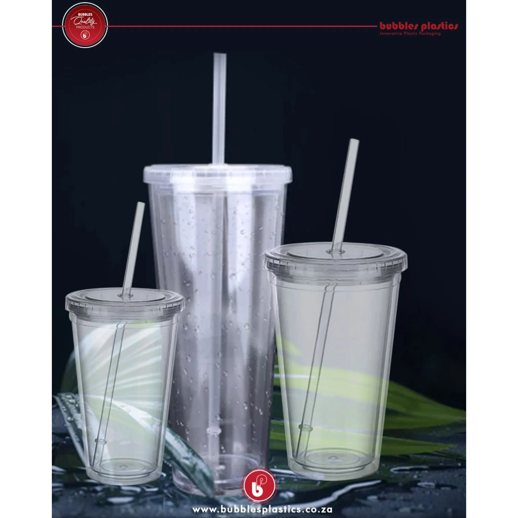 450ml Acrylic Tumbler Double Wall Insulated Cup with Straw