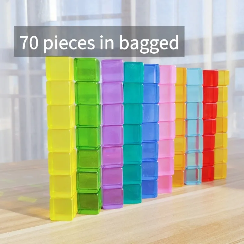 Acryliic Rainbow Blocks Cubes Gem Blocks Toys For Kids Transmission Cubes Stacking Early Educational Toys For Children