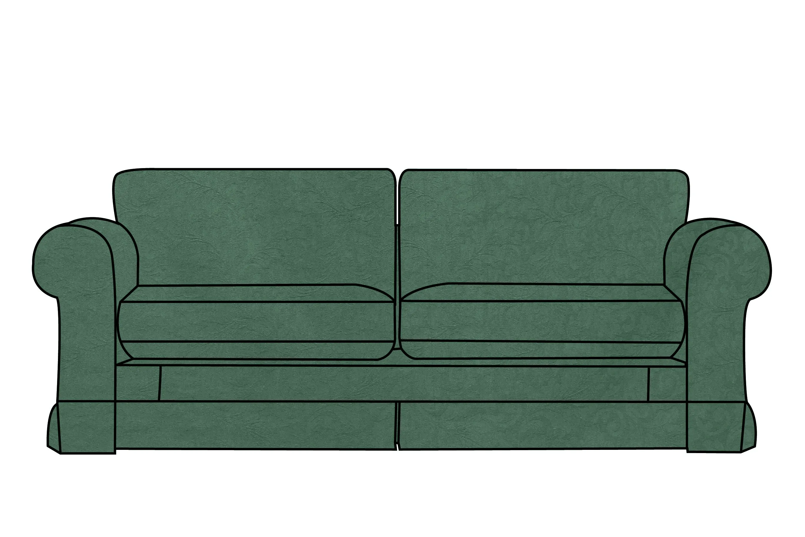 Albany | 3 Seater Extra Loose Cover | Kingston Green