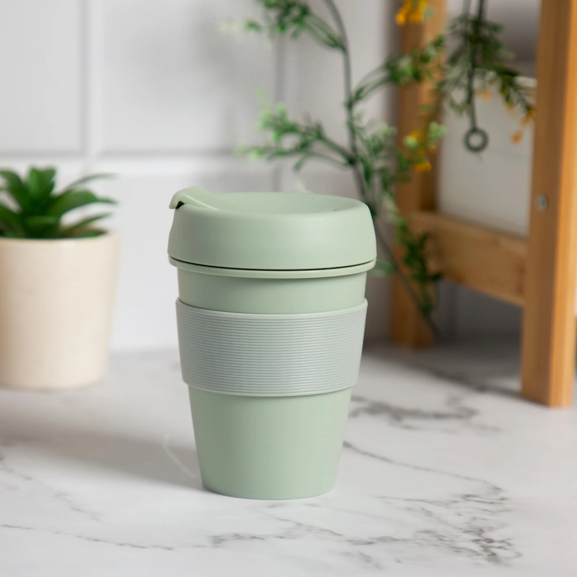 Anko 430ml Reusable Travel Cup |Beverage Sipper | Leak-Proof and Reusable | BPA Free | Ideal for Home, Office, Kitchen, Gifting, Traveling| Dishwasher and Microwave Safe| Sage Green | Set of 2