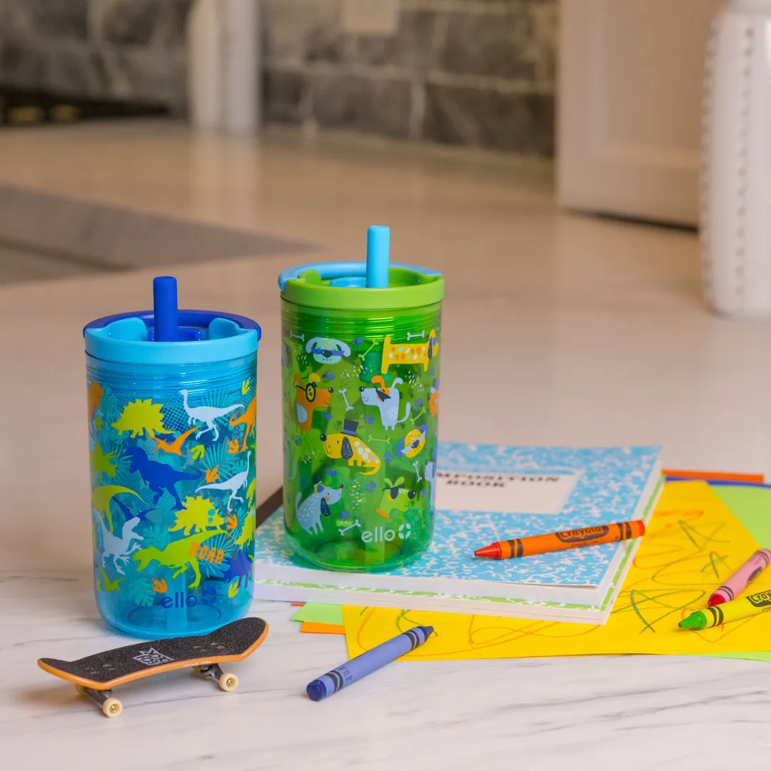 Bop 12oz Leakproof Kids Tumbler with Optional Straw, Set of 2