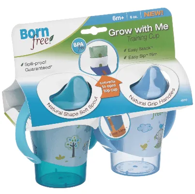 BORN FREE 6-Ounce Training Cup 2 Pack - Boys