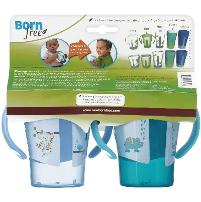 BORN FREE 6-Ounce Training Cup 2 Pack - Boys