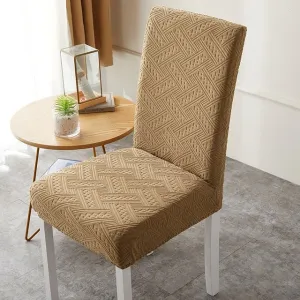 Brown Jacquard Chair Cover