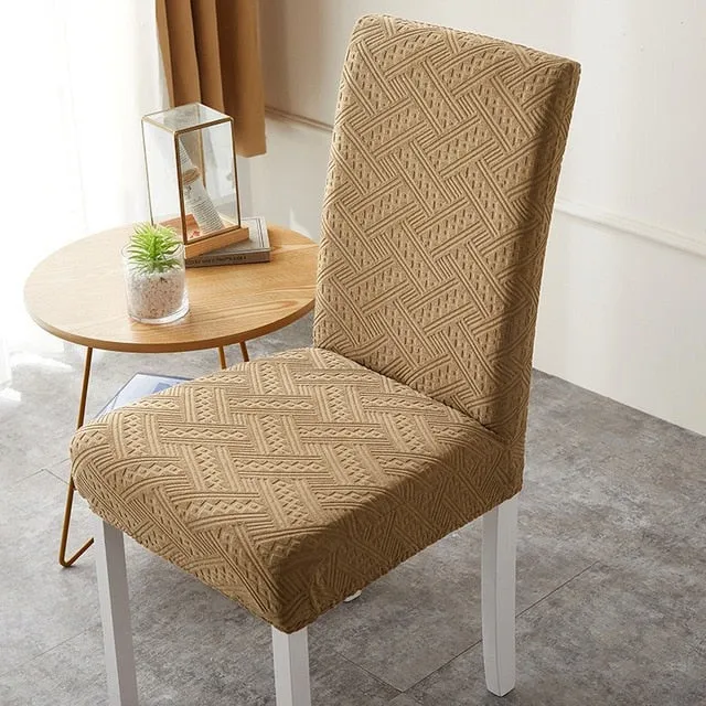 Brown Jacquard Chair Cover