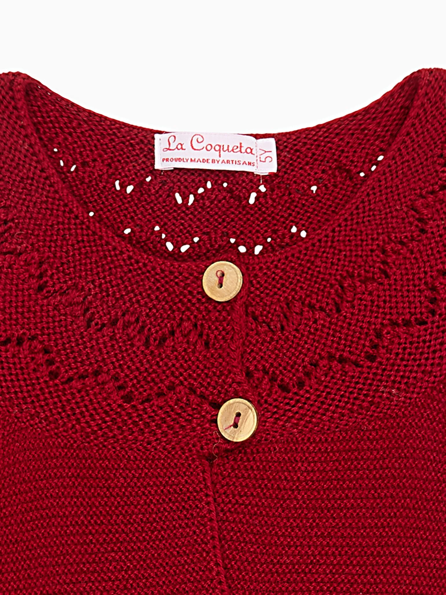 Burgundy Ivana Merino Girl Cardigan