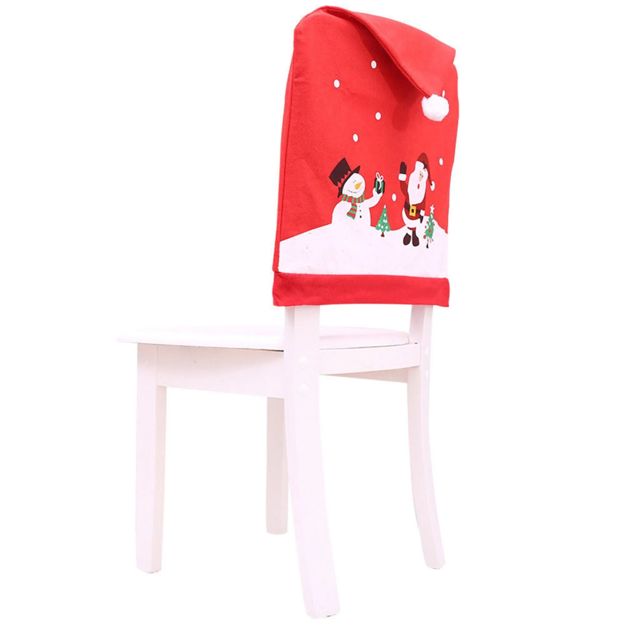 Christmas Chair seat Covers Decoration Xmas Dinner Party Santa Gift-Large Chair deco.