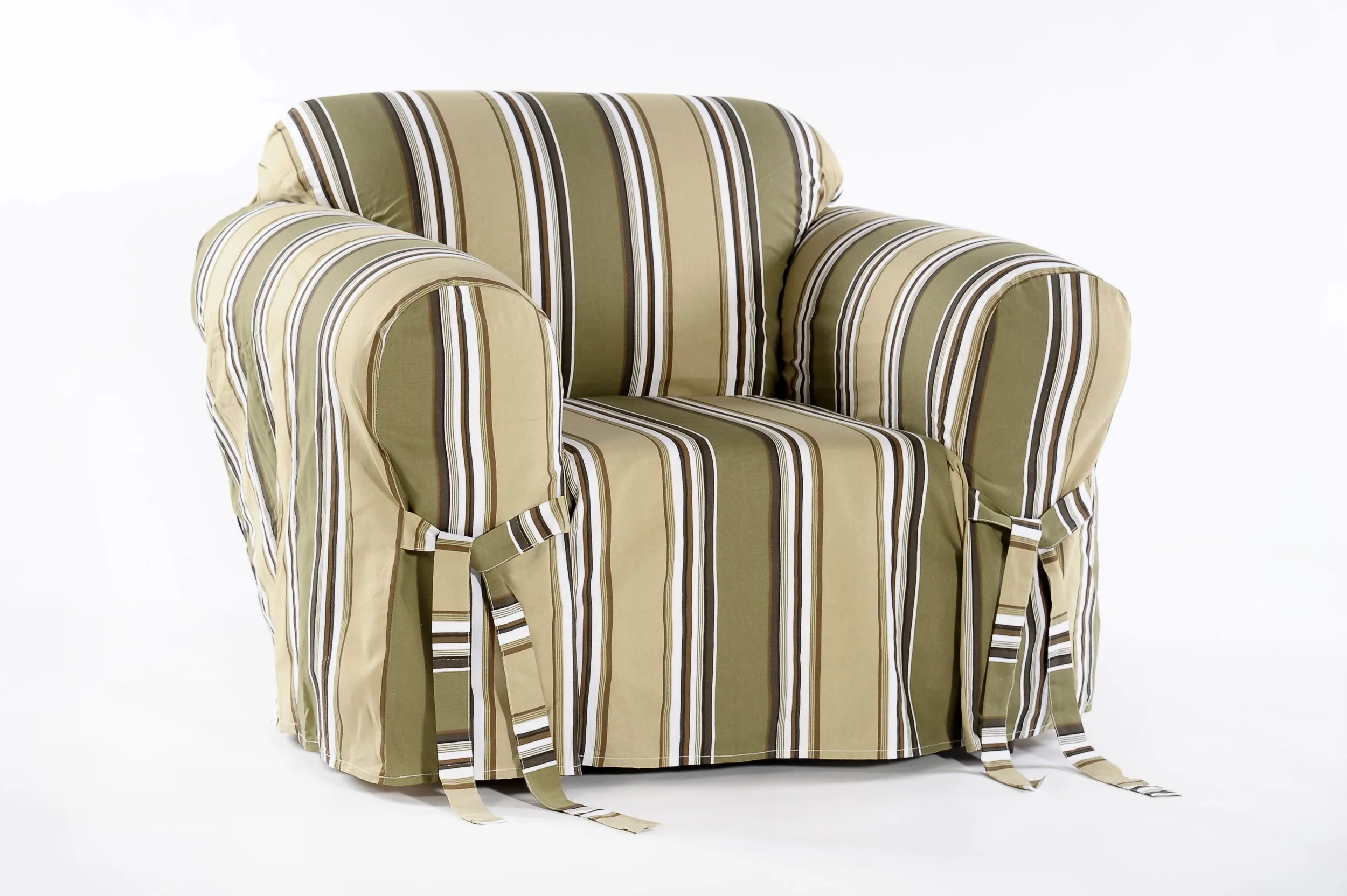 Classic Stripe One Piece Chair Slipcover