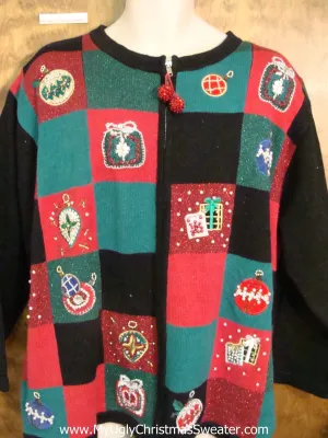 Colorful Blocks Tacky Horrible Ugly Christmas Sweater