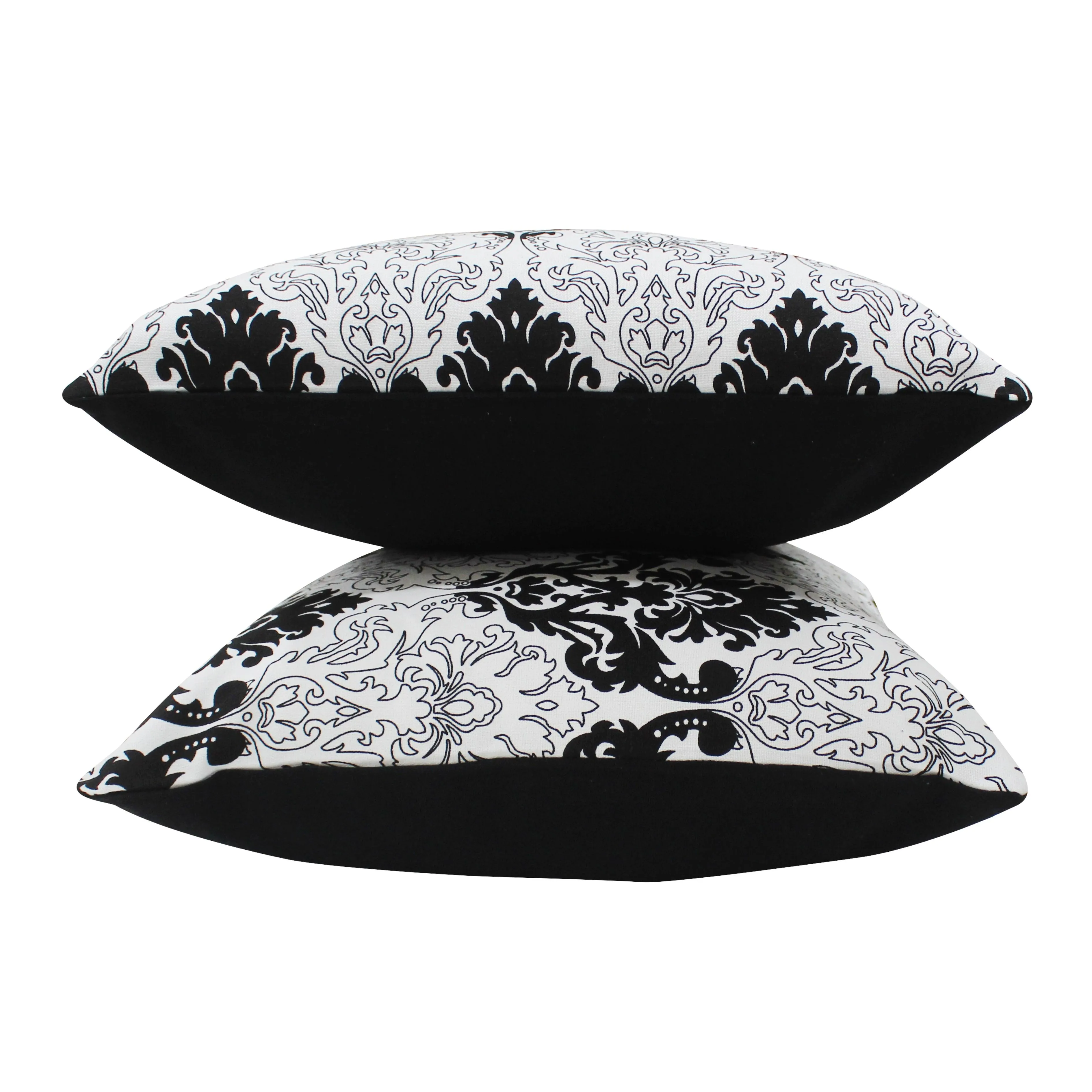 Cotton Black & White Damask Cushion Covers