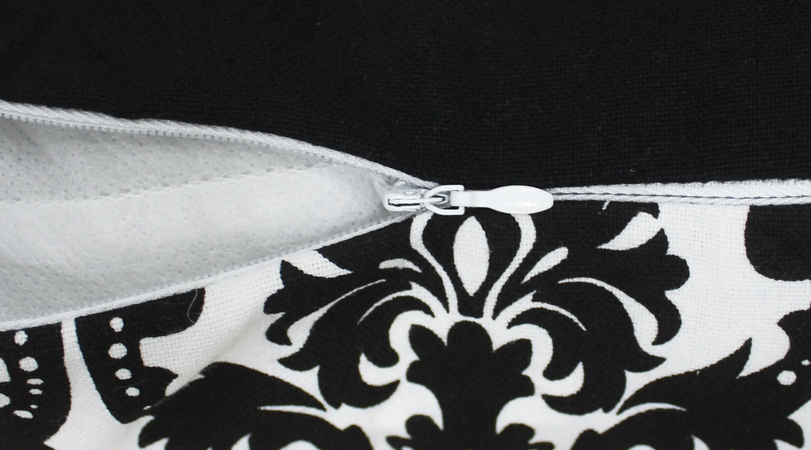 Cotton Black & White Damask Cushion Covers