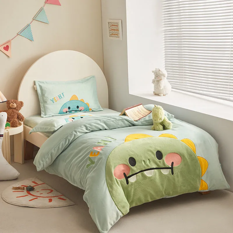 Cute Flannel Kids Duvet Cover Set