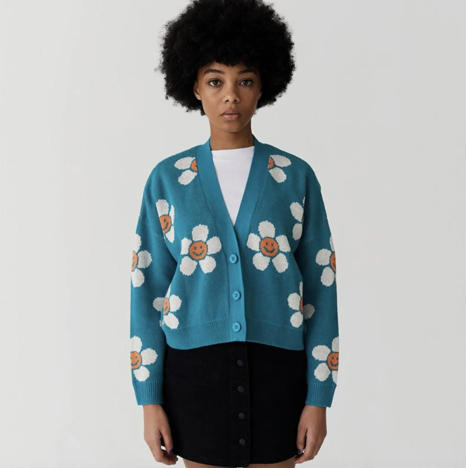 'Daisy' Floral Cropped Cardigan