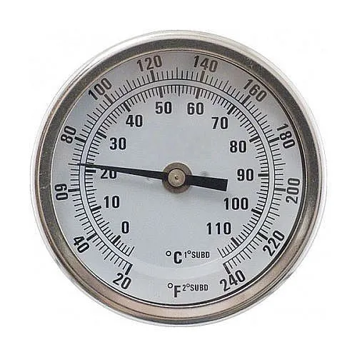 Dial Thermometer 1/2" NPT (3" Face x 2.5" Probe)