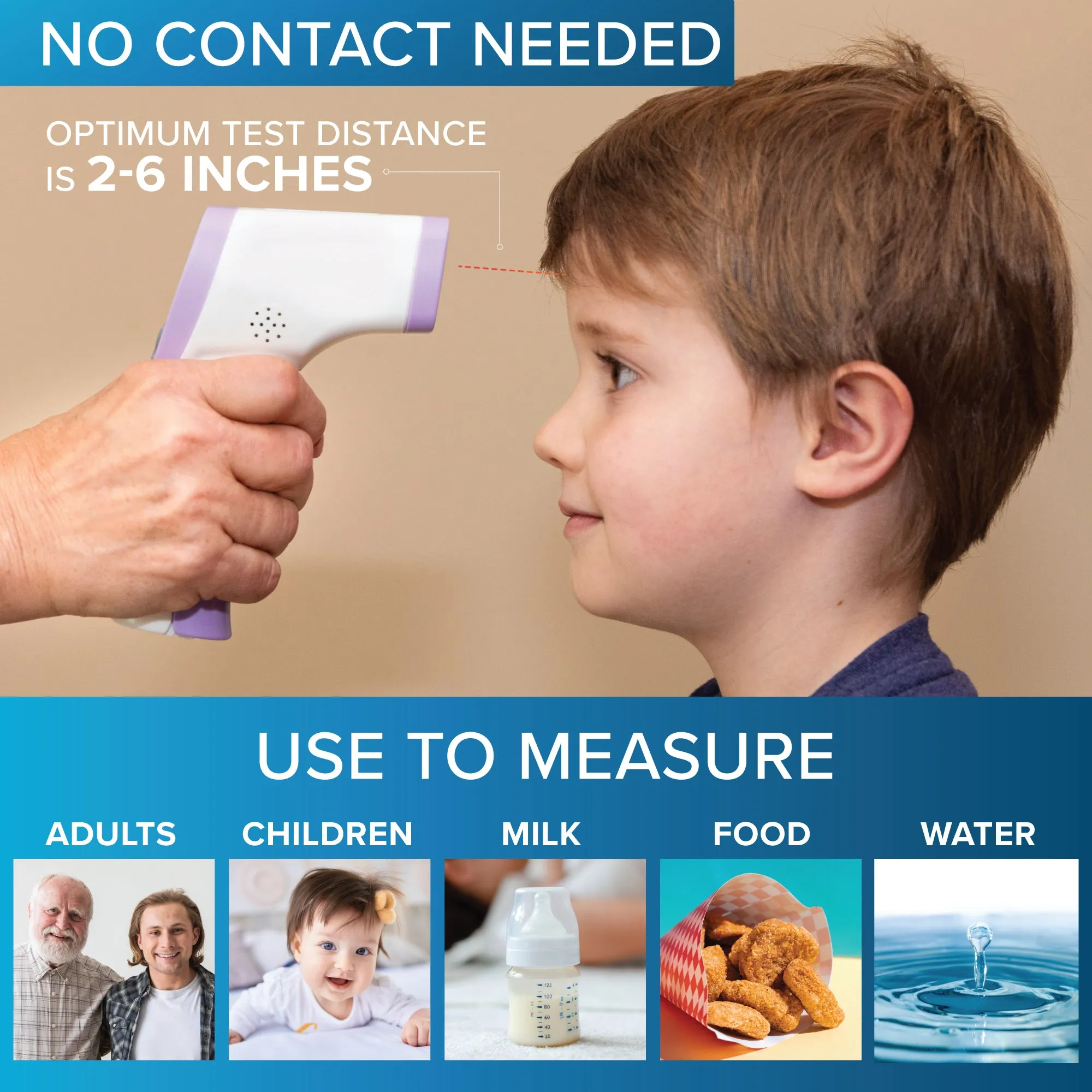 Digital Infrared Forehead Thermometer No-Touch Thermometer for Children and Adults