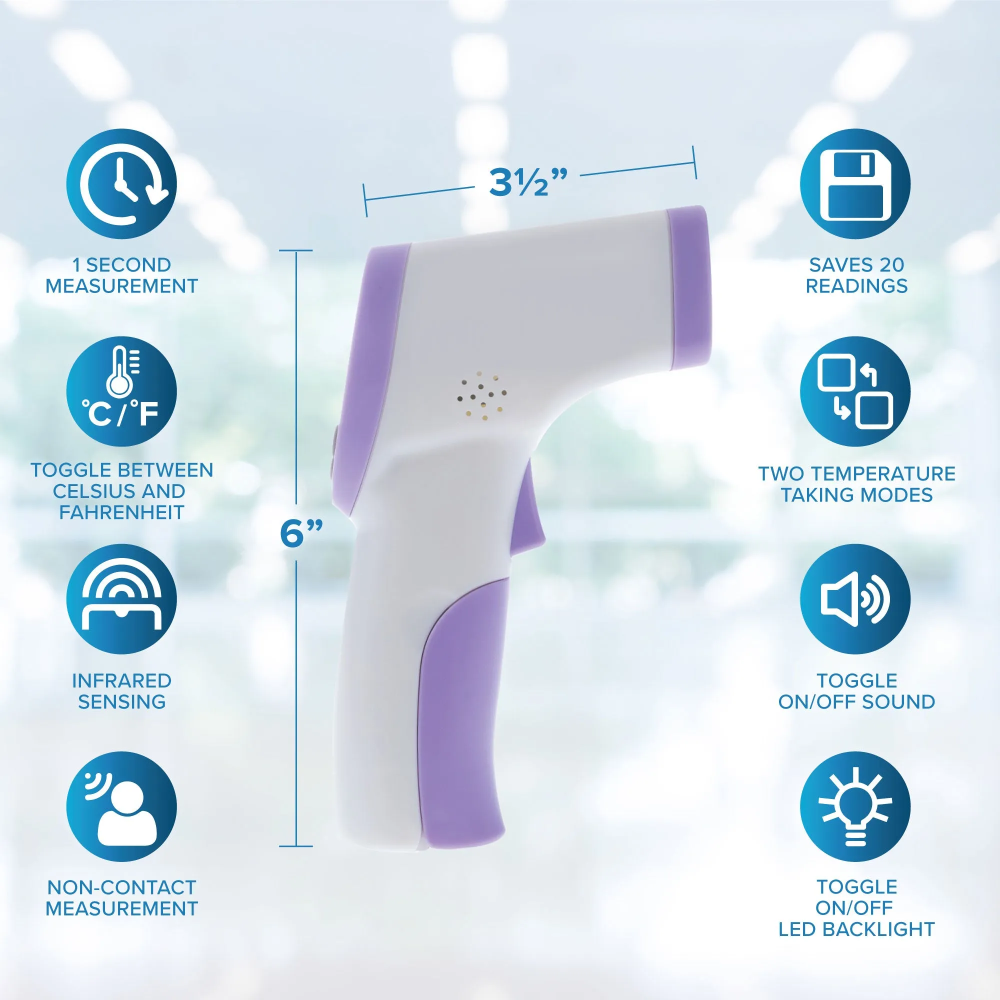 Digital Infrared Forehead Thermometer No-Touch Thermometer for Children and Adults