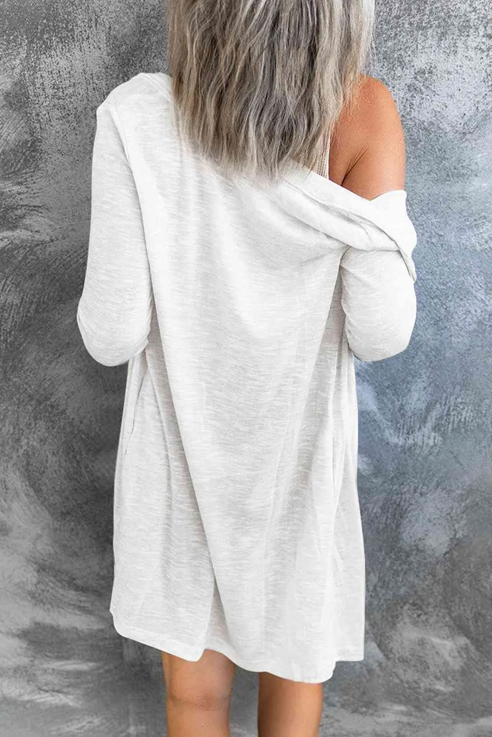 Double Take Button Down Long Sleeve Longline Cardigan