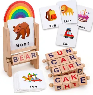 Flash Cards Turning Rotating Letter Blocks for kids