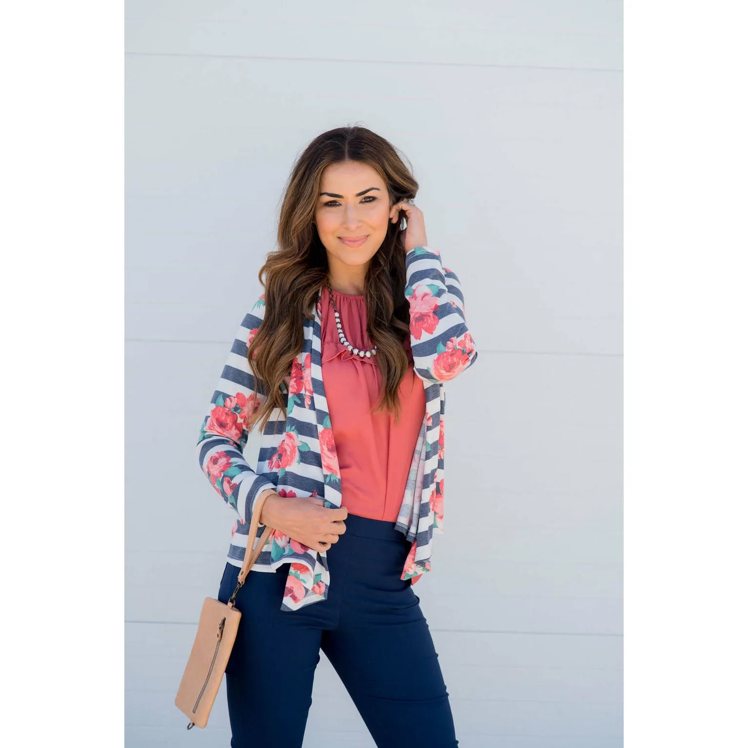 Floral Striped Cardigan