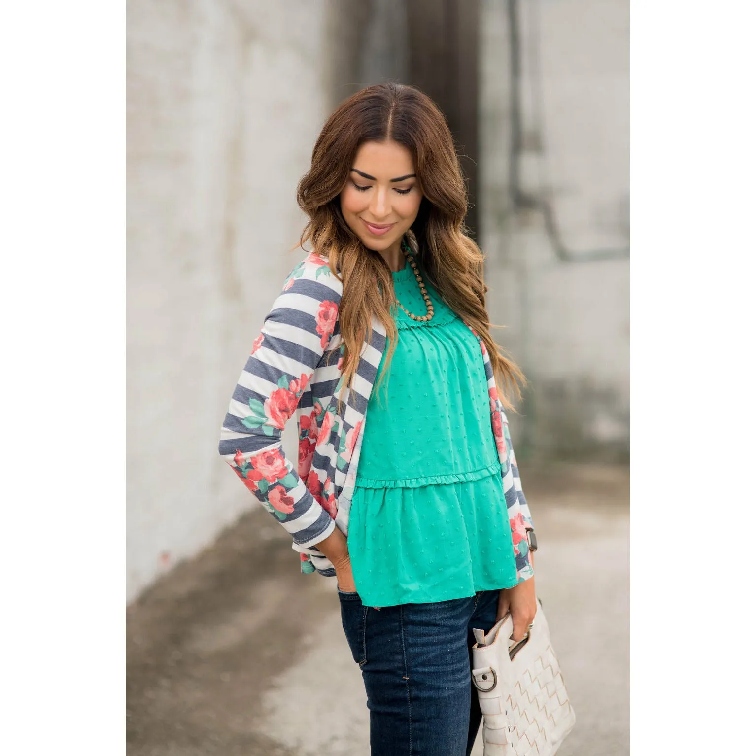 Floral Striped Cardigan