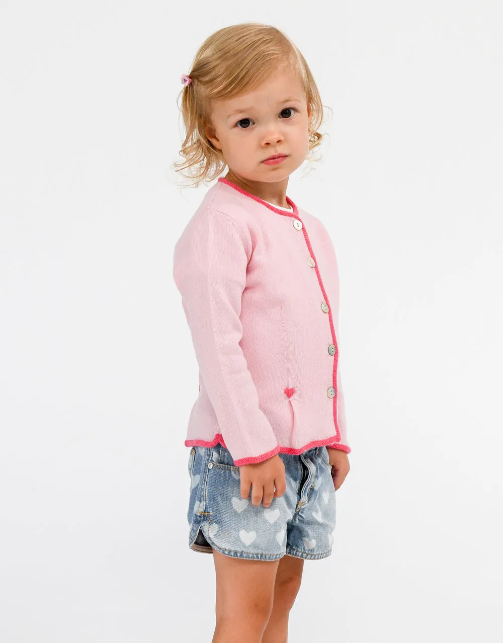 Girls Jacket with Hearts in Rose