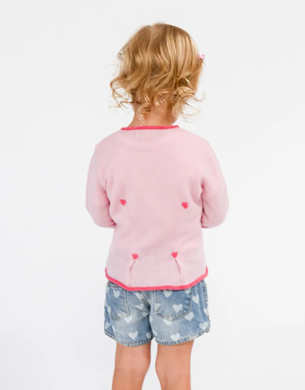 Girls Jacket with Hearts in Rose