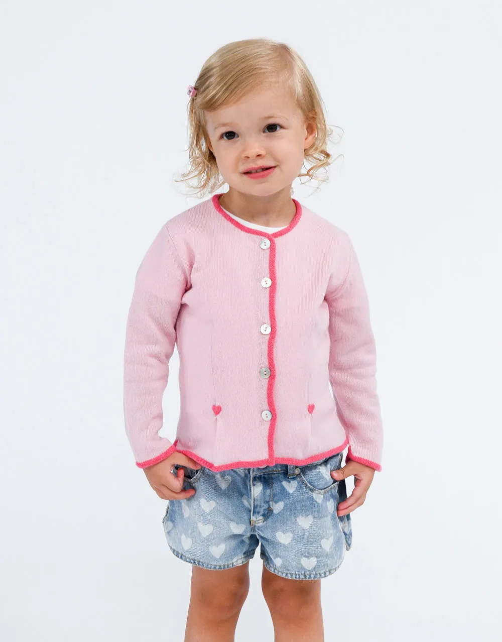 Girls Jacket with Hearts in Rose