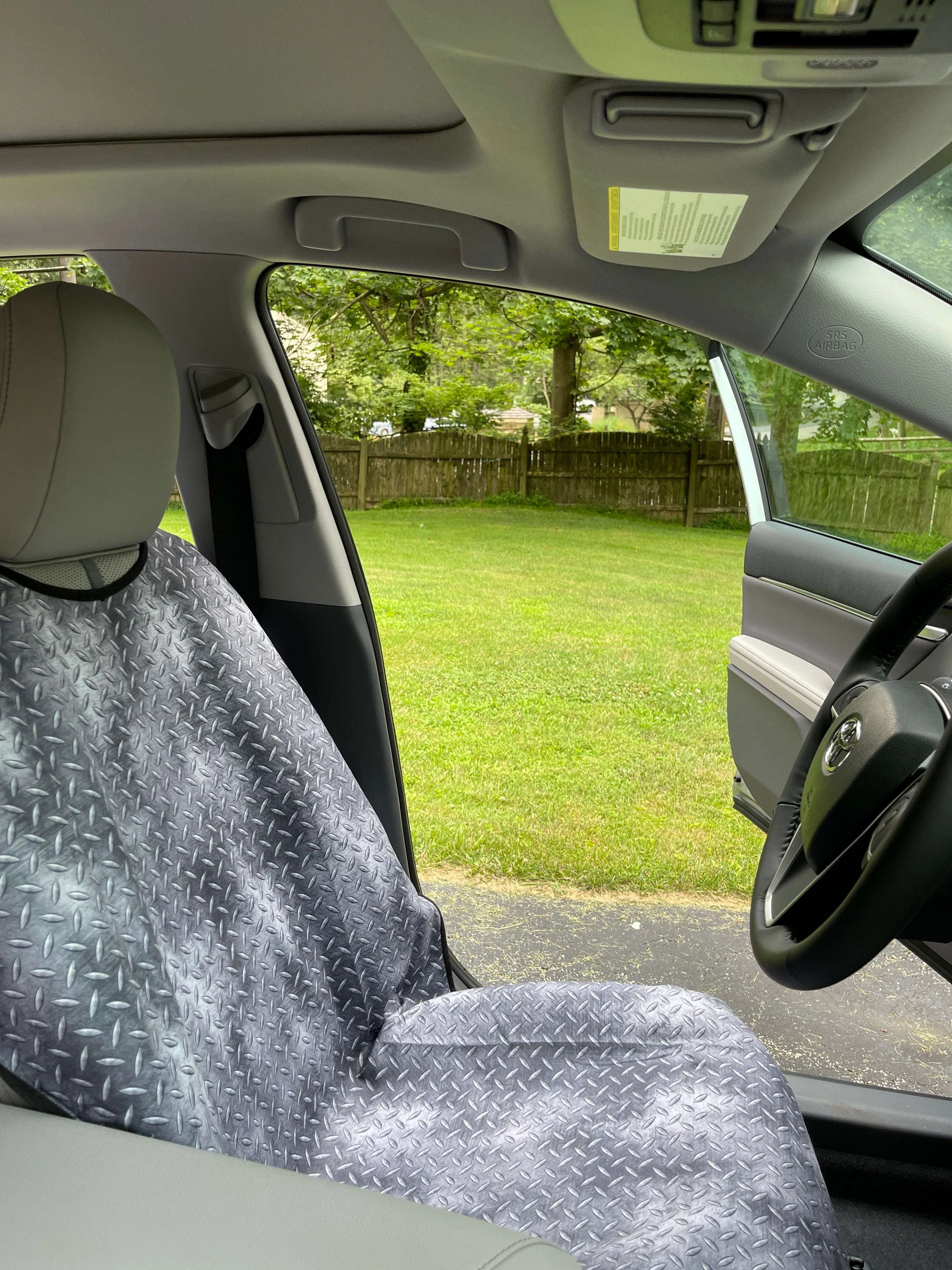 Gray Diamond Plate Waterproof Seat Cover