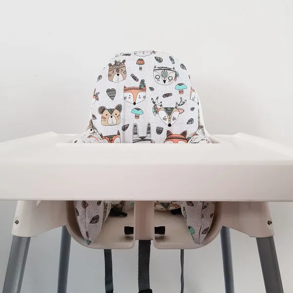 High Chair Cushion Cover - Tribal Animals