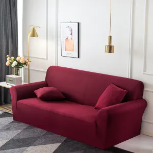 Jersey Fitted Sofa Covers Lounge Protector - Red