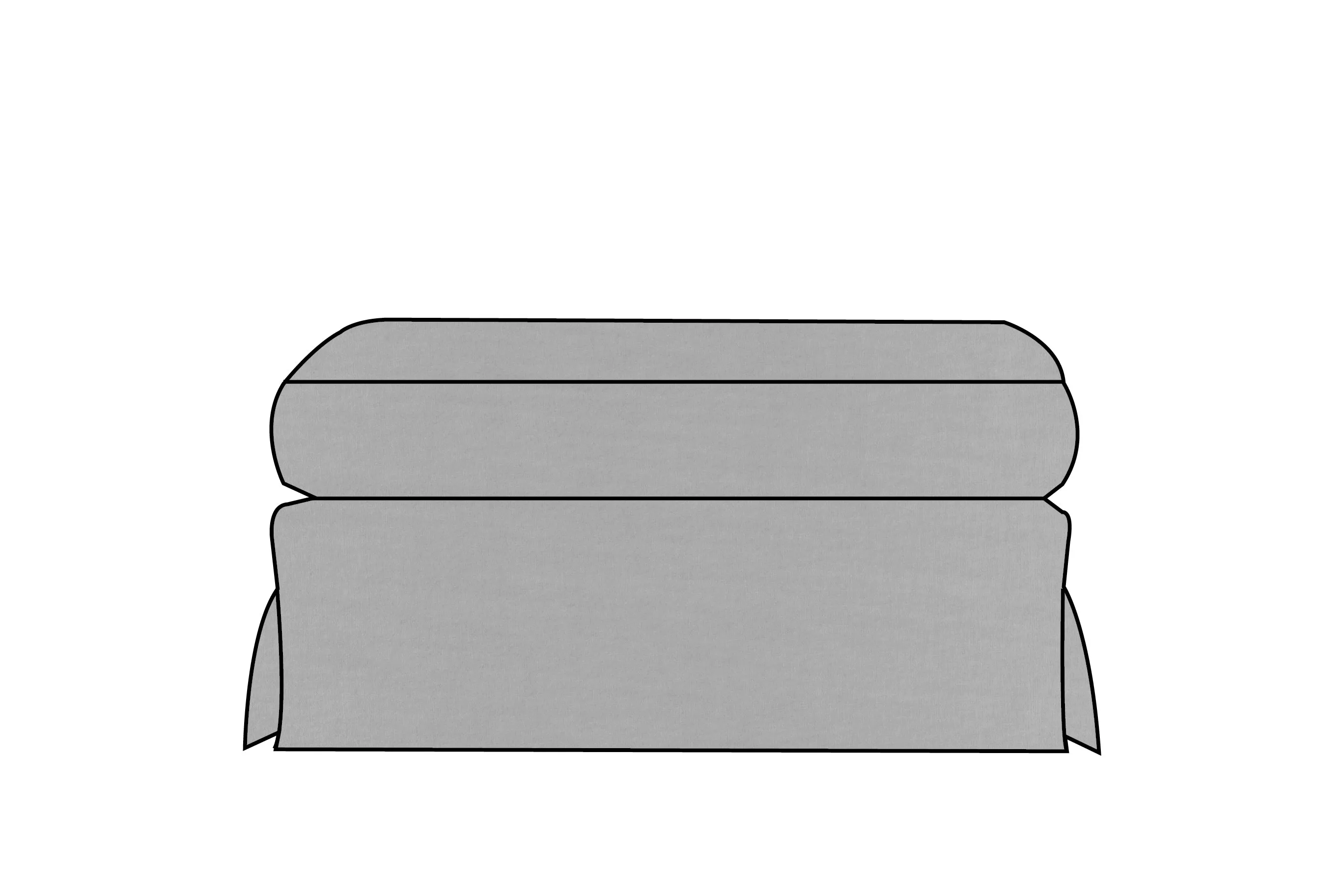 Kate | Bench Footstool Extra Loose Cover | Capri Light Grey