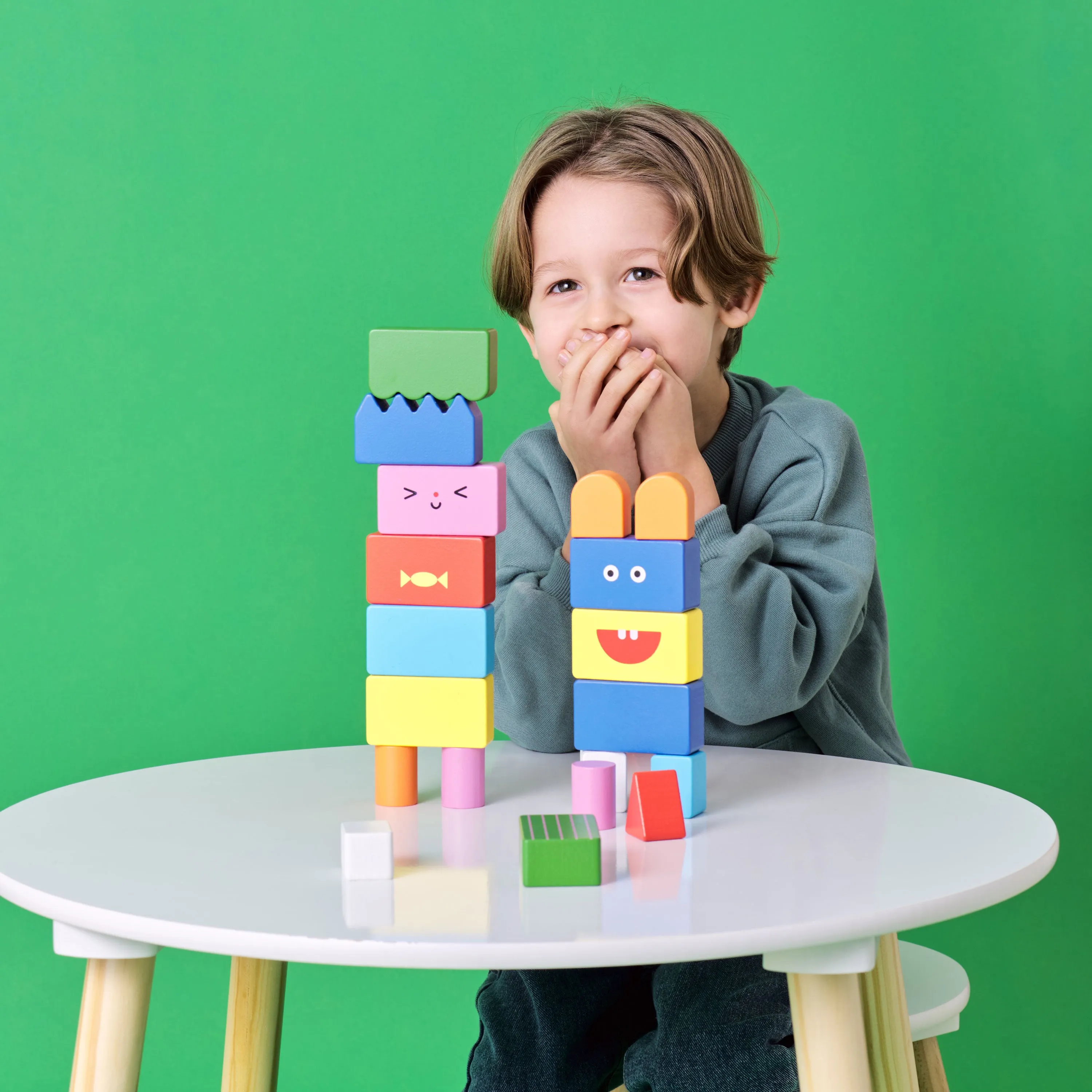 Kidoki Stack & Mix Wooden Building Blocks