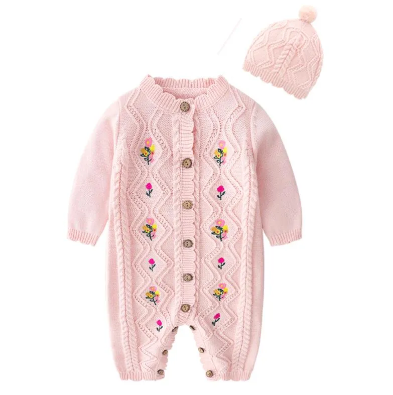 Kids New Girl Embroidery Rompers   Hat Baby Girl Newborn Clothes Baby Girl Rompers