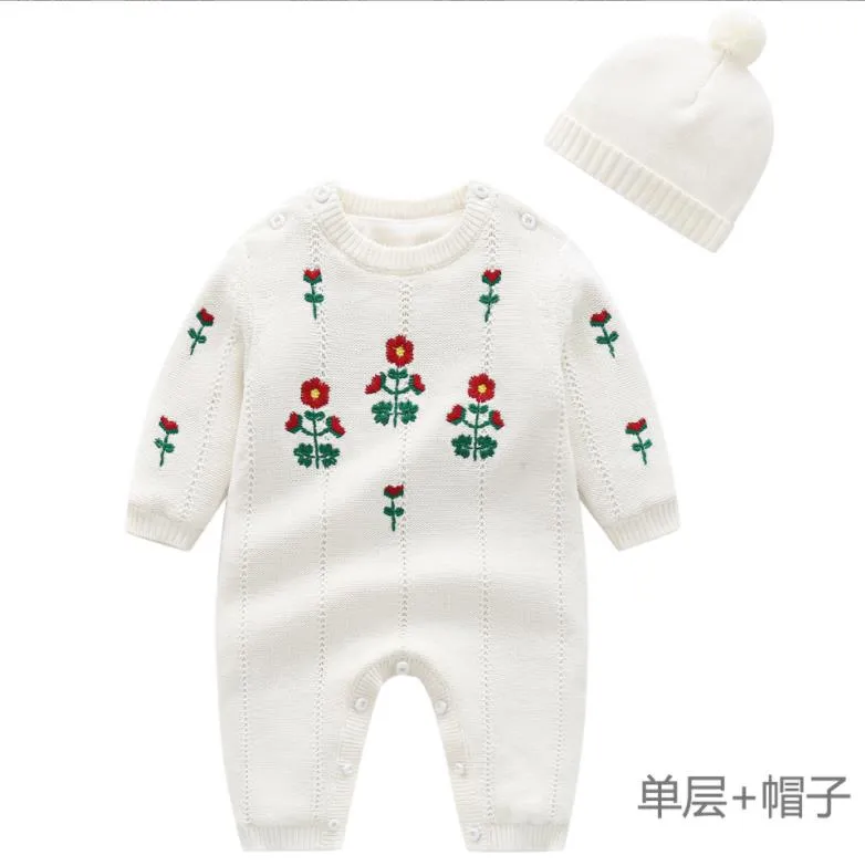 Kids New Girl Embroidery Rompers   Hat Baby Girl Newborn Clothes Baby Girl Rompers