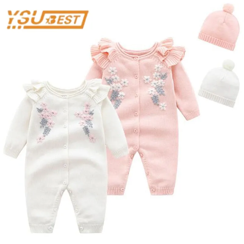 Kids New Girl Embroidery Rompers   Hat Baby Girl Newborn Clothes Baby Girl Rompers