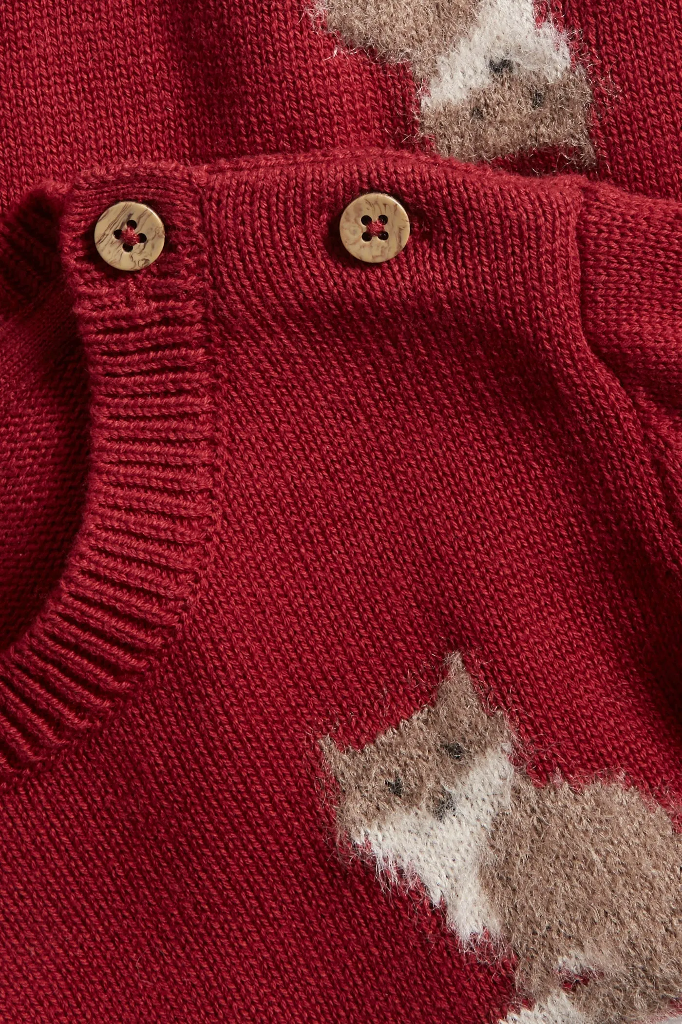 Kids' red jacquard-knit jumper