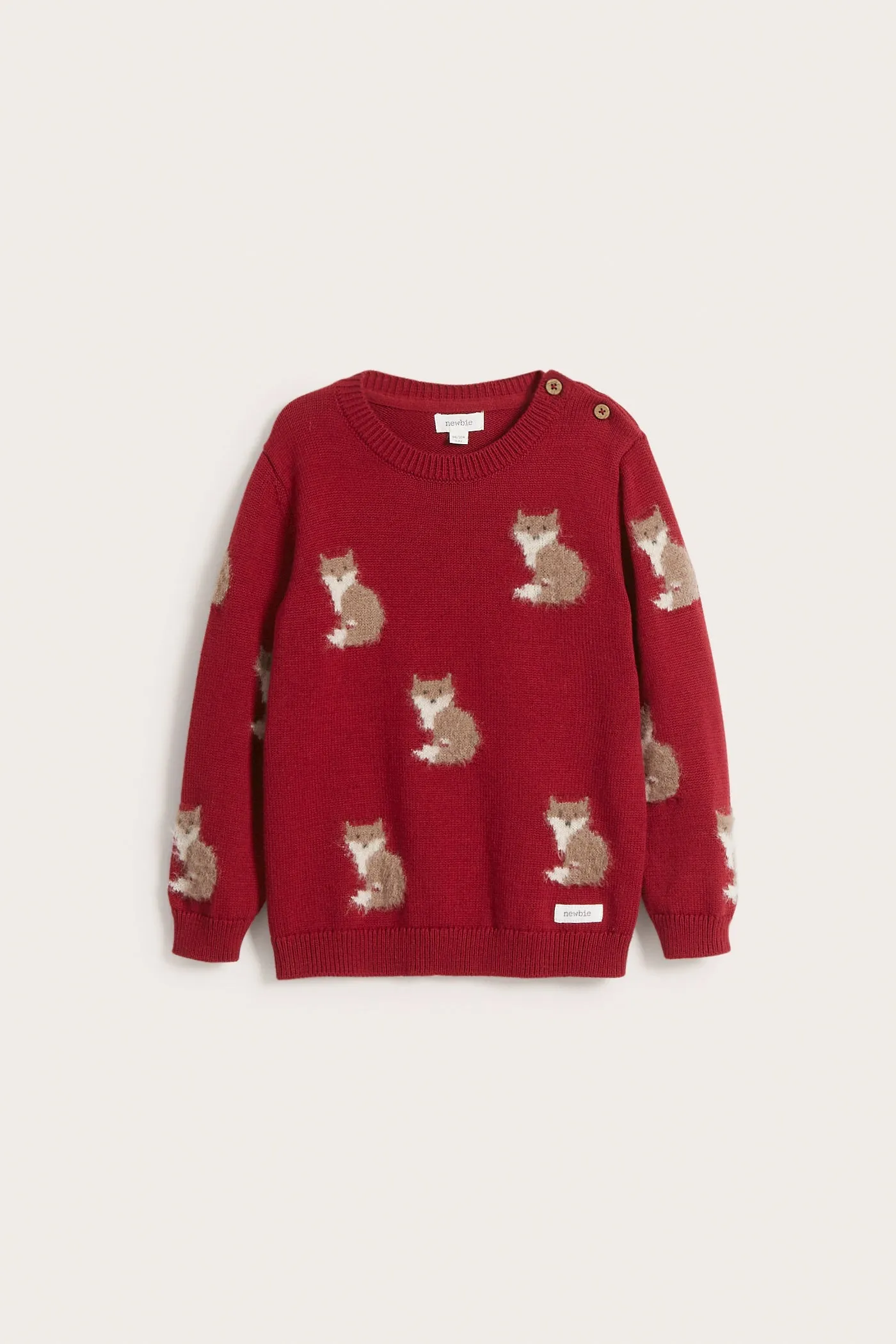 Kids' red jacquard-knit jumper