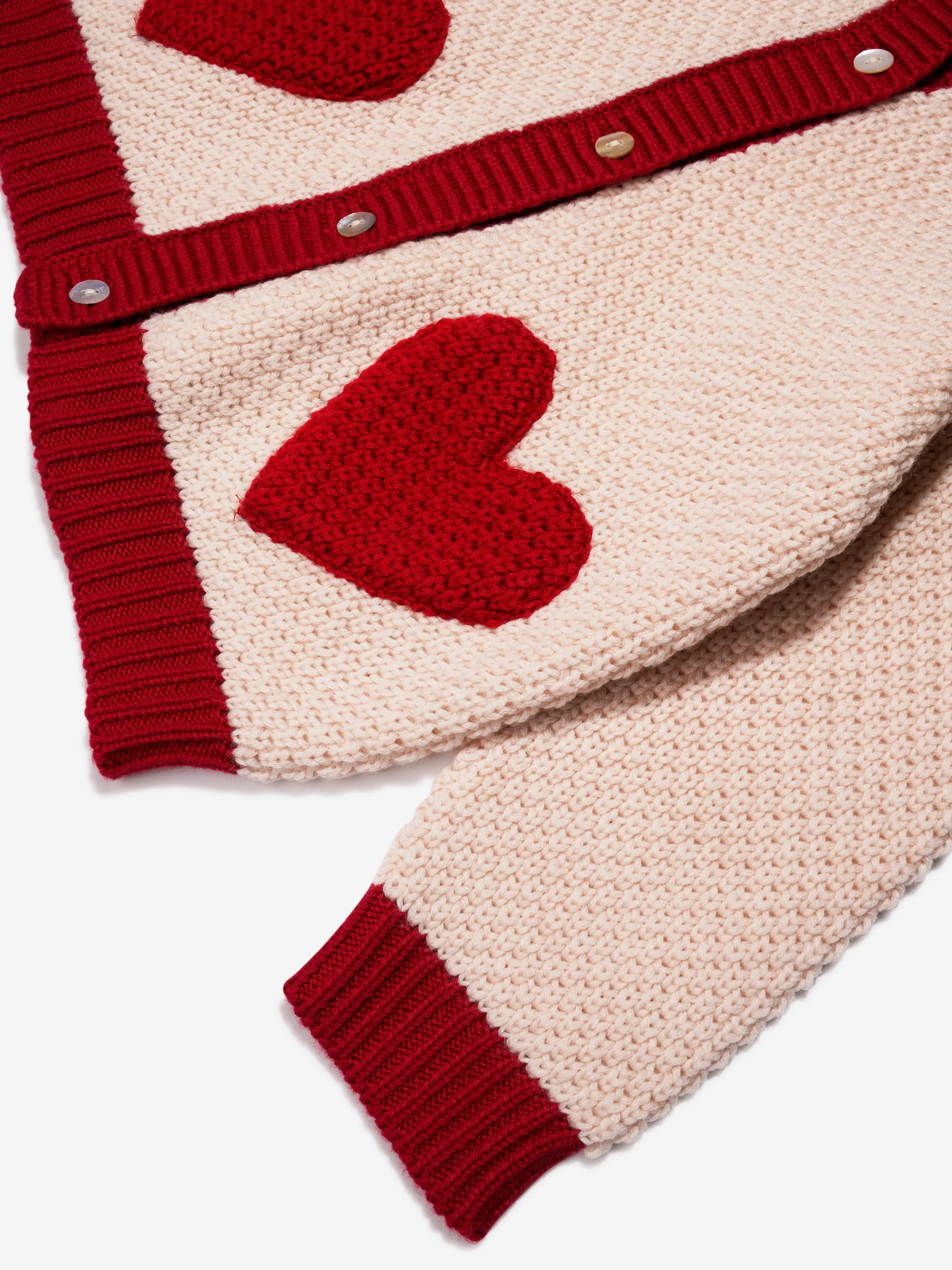 Konges Slojd Girls Merino Wool Heart Cardigan