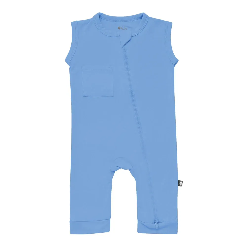 Kyte Baby Sleeveless Zippered Romper - Periwinkle