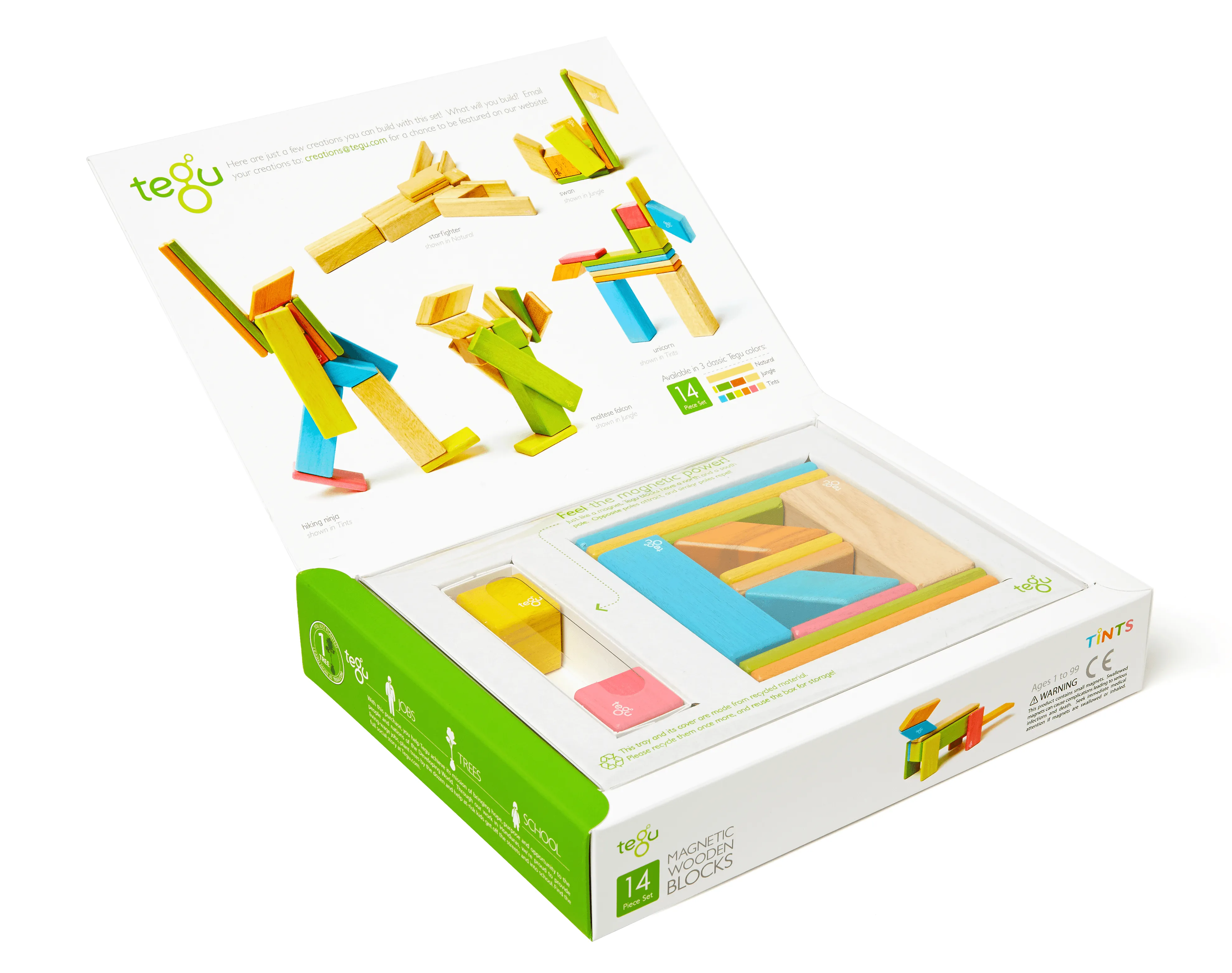 Magnetic Wooden Blocks - 14 Pieces