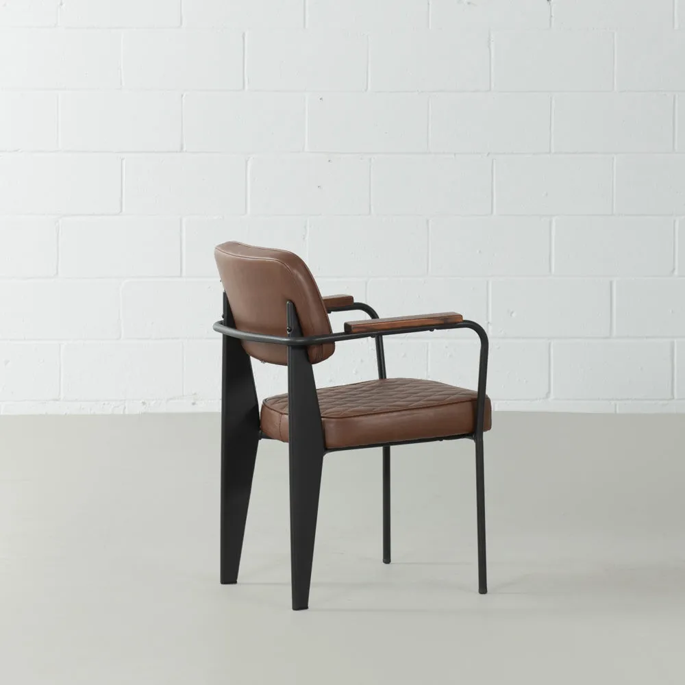 MARIANA - Brown Leather Dining Chair