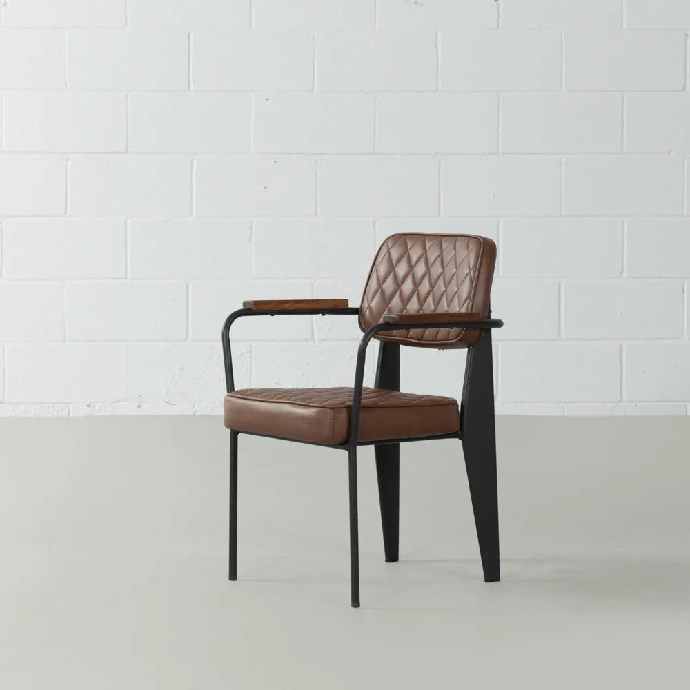 MARIANA - Brown Leather Dining Chair