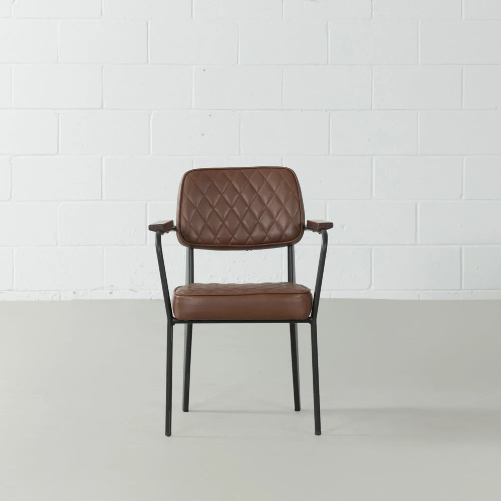 MARIANA - Brown Leather Dining Chair