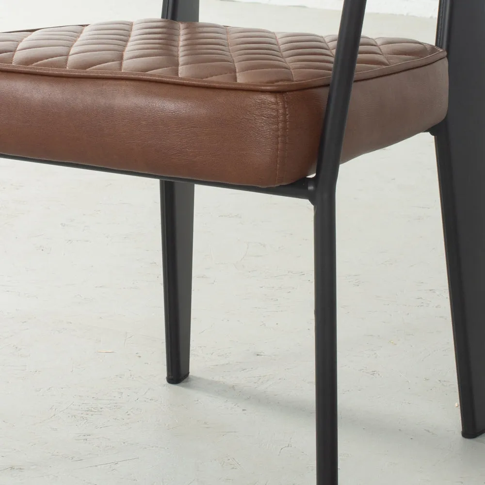 MARIANA - Brown Leather Dining Chair