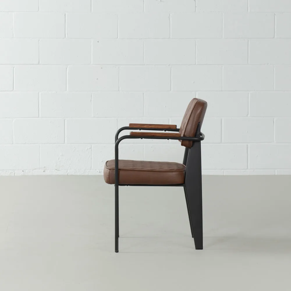 MARIANA - Brown Leather Dining Chair