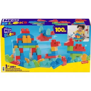 Mattel Mega Bloks Big Box of Blocks Building Set Plastic Multicolored 100 pc