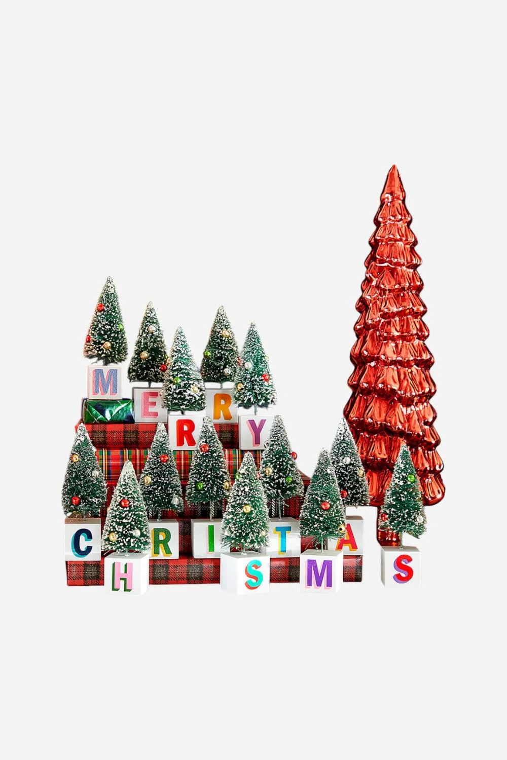 Merry Christmas Mini Tree set, Set of 14