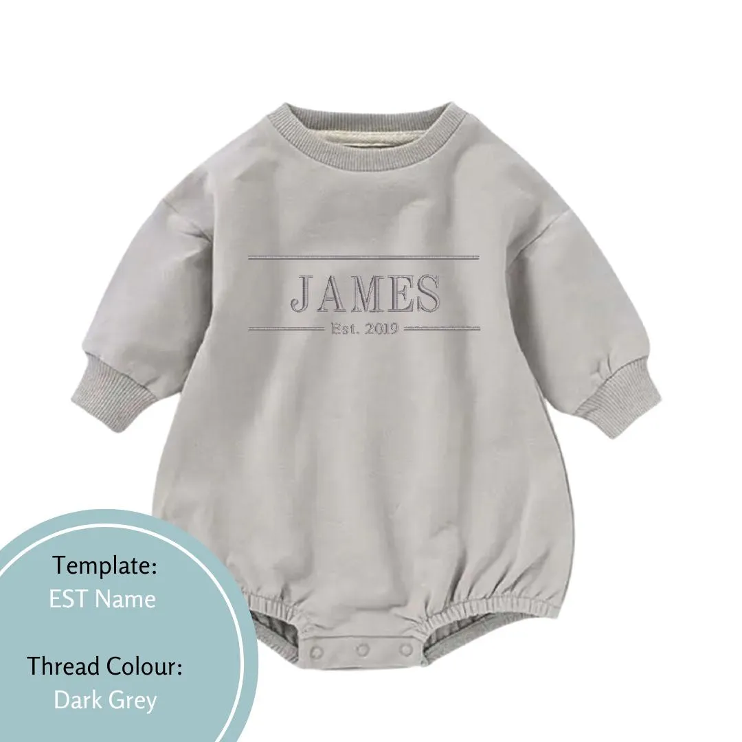 Personalised Name and EST Baby and Toddler Rompers