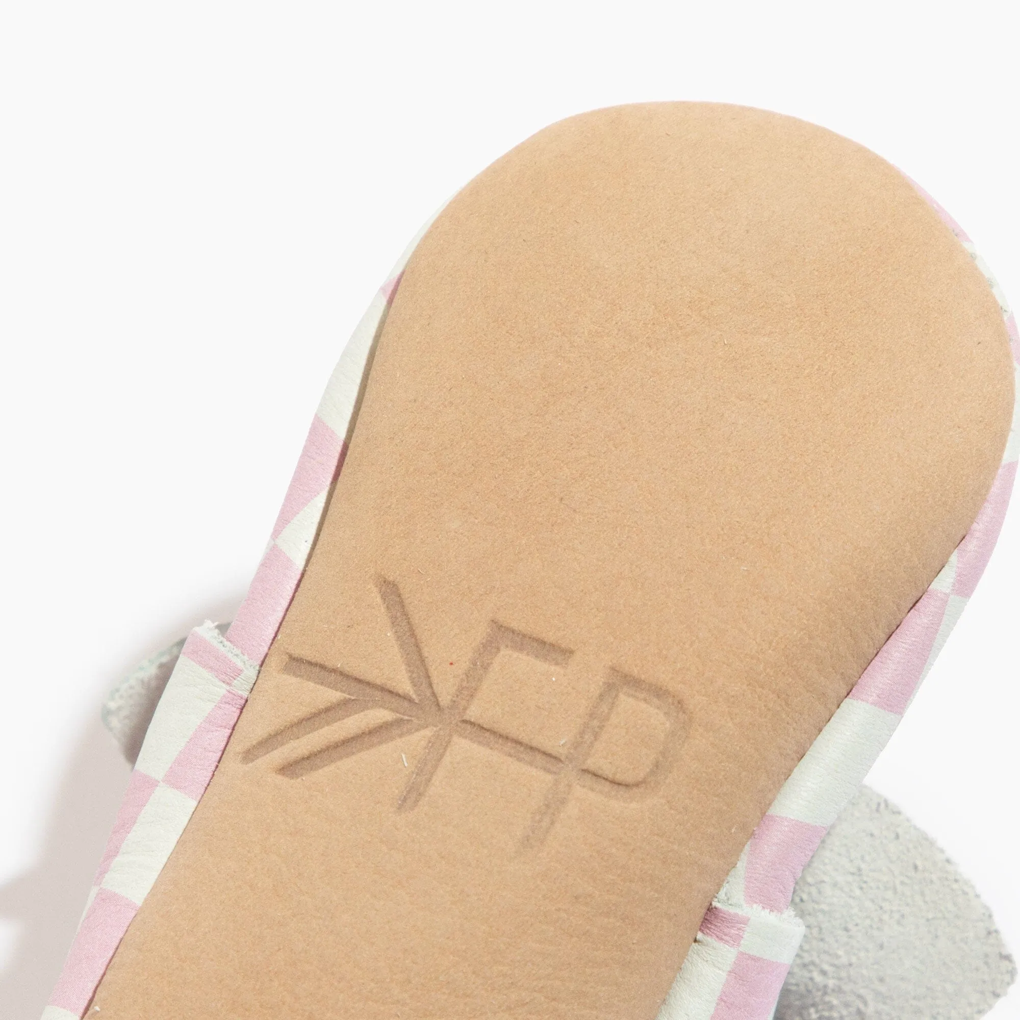 Petal Pink Check Knotted Bow Baby Shoe